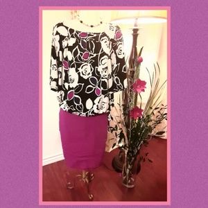 🏷SOLD🏷Worthington Med. Purple & White Blouse